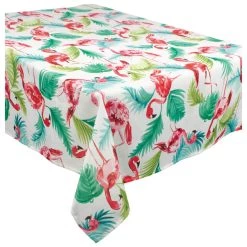 Budget 🔥 104" ☀️ Summer Flamingo Fabric Table Cover by Amscan 🧨