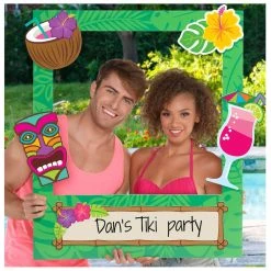 Best Sale 😍 Summer Luau Customizable Giant Tiki Photo Frame by Amscan ⌛
