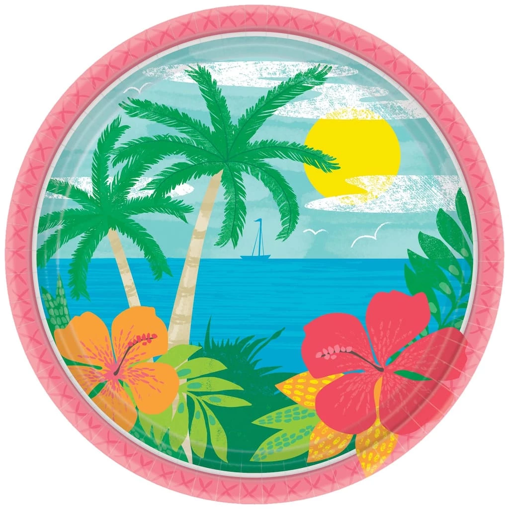 Budget 𧨠7" π Summer Vibes Round Paper Plates, 120ct. by Amscan 𧨠1 Budget 𧨠7" π Summer Vibes Round Paper Plates, 120ct. by Amscan π§¨