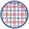 Cheapest 🥰 7" 🌞 Summer Block Party Plaid Melamine Platter Plates, 80ct. by Amscan ⭐