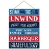New 😉 17.7" Patriotic Backyard Rules Large Easel Sign by Amscan 🎁
