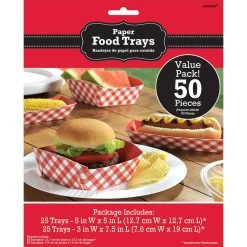 Deals 🔥 Summer Picnic Gingham Food Trays, 50ct. by Amscan 😉