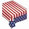 Promo 🥰 90" Patriotic Stars & Stripes Flannel-Backed Table Cover, 2ct. by Amscan ⭐
