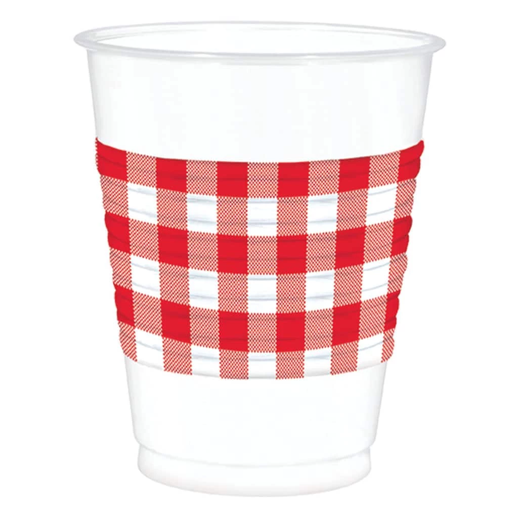 Buy π 16oz. π Summer Picnic Gingham Plastic Cups, 75ct. by Amscan π 1 Buy π 16oz. π Summer Picnic Gingham Plastic Cups, 75ct. by Amscan π