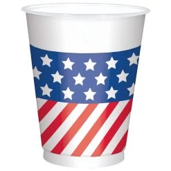 Cheap 🤩 16oz. Patriotic Plastic American Flag Printed Cups, 75ct. by Amscan ✔️