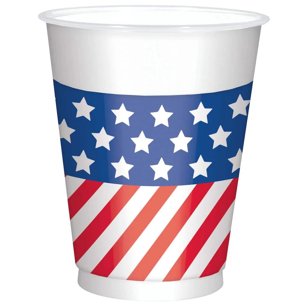 Cheap 🤩 16oz. Patriotic Plastic American Flag Printed Cups, 75ct. by Amscan ✔️ 1 Cheap 🤩 16oz. Patriotic Plastic American Flag Printed Cups, 75ct. by Amscan ✔️