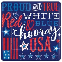 Cheapest 👏 7" Patriotic Proud & True Square Plates, 54ct. by Amscan 👏