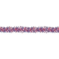 Best Sale 👏 9ft. Patriotic Red, White & Blue Tinsel Garland, 8ct. by Amscan 🌟