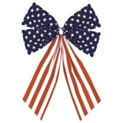 Best Pirce 💯 10" Patriotic Stars & Stripes Flocked Bow, 10ct. by Amscan 😀
