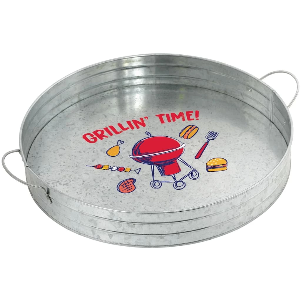 Brand new 🥰 Grillin and Chillin Metal Serving Tray with Handles by Amscan ❤️ 1 Brand new 🥰 Grillin and Chillin Metal Serving Tray with Handles by Amscan ❤️
