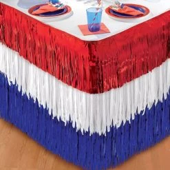 Cheap 🛒 9ft. Patriotic Fringe Table 👗 Skirt by Amscan 🤩
