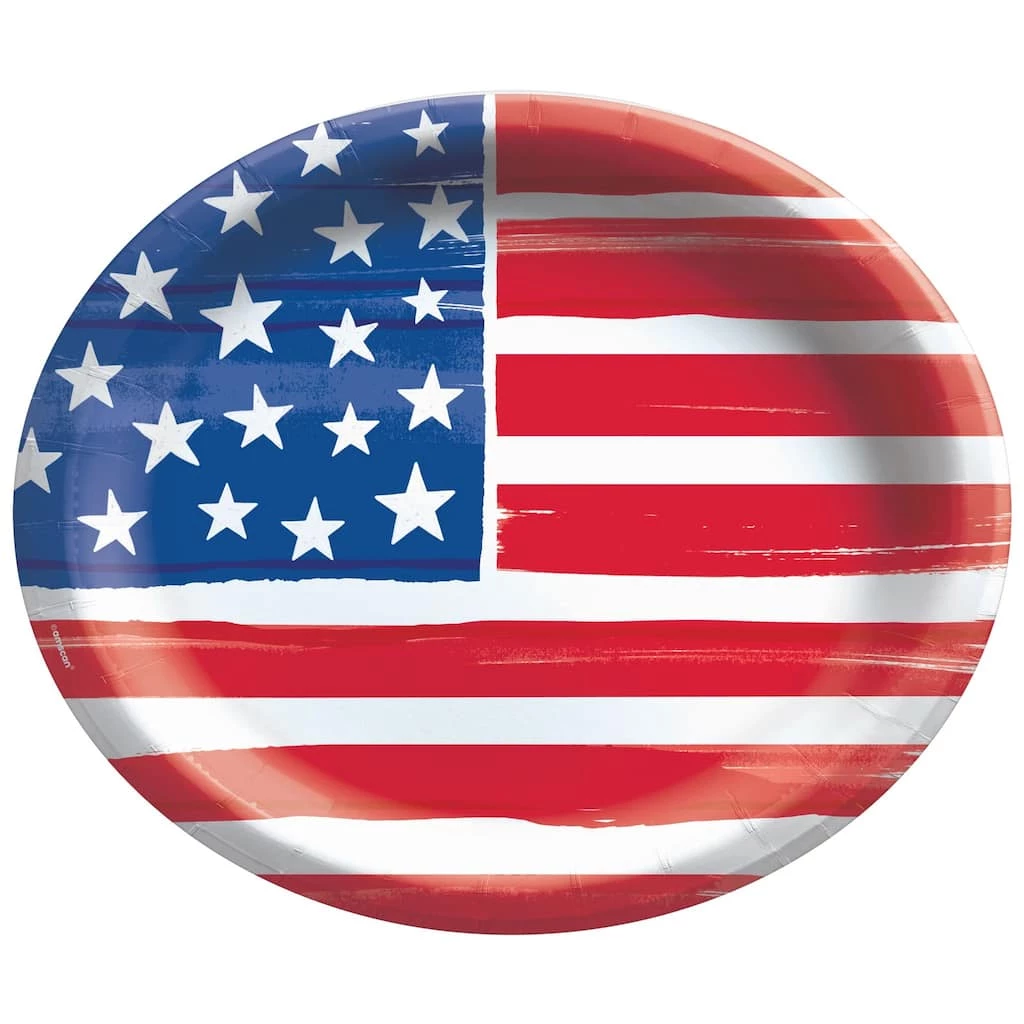 Deals 🤩 12" Painted Patriotic Oval Paper Plates, 40ct. by Amscan ⭐ 1 Deals 🤩 12" Painted Patriotic Oval Paper Plates, 40ct. by Amscan ⭐