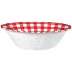 Brand new 🥰 19.5" 🌞 Summer Gingham Melamine Textured Round Bowl, 2ct. by Amscan 😉