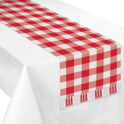 Coupon 😀 72" ☀️ Summer Gingham Canvas Table Runners, 2ct. by Amscan 🎁