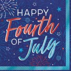 Wholesale 😉 Patriotic Fourth of July Beverage Napkins, 48ct. by Amscan 🧨