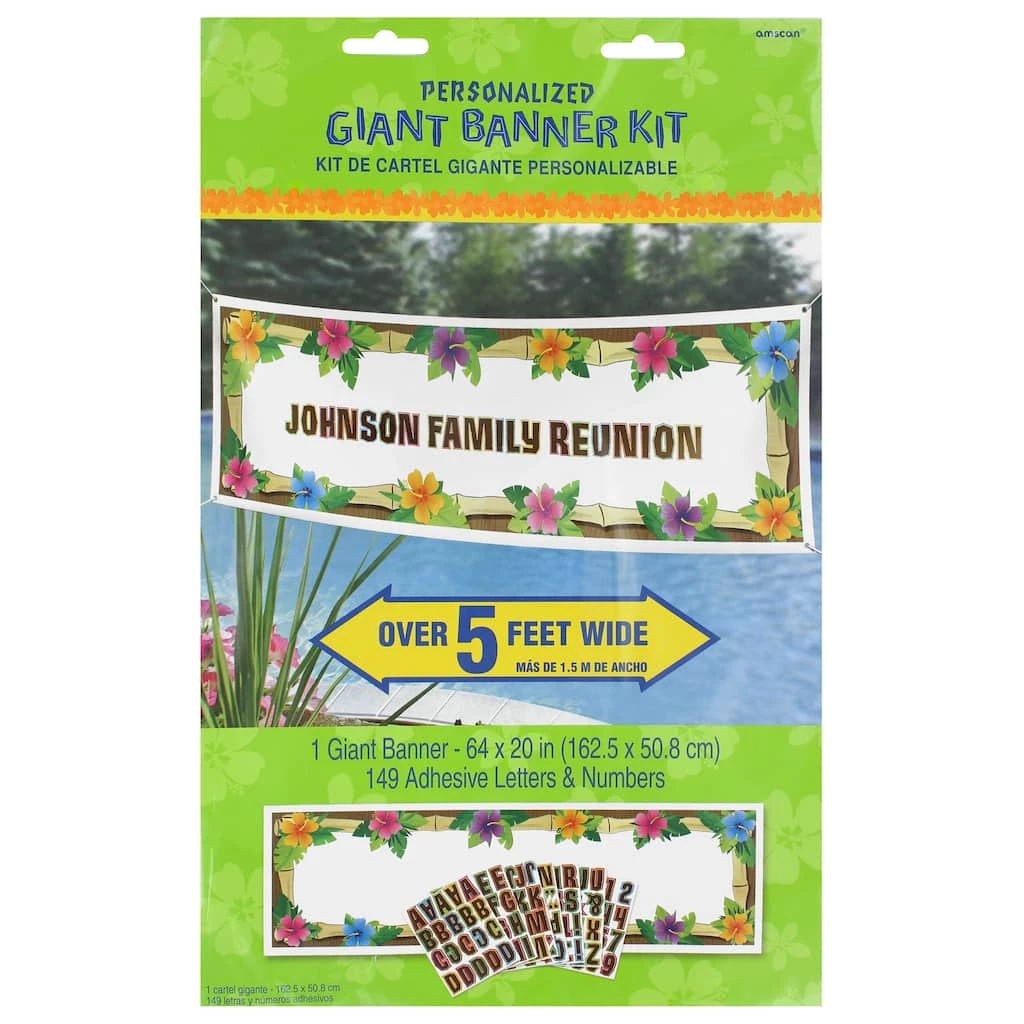 Best Sale π― 64" Giant Personalized Luau Banner Kit by Amscan βοΈ 1 Best Sale π― 64" Giant Personalized Luau Banner Kit by Amscan βοΈ
