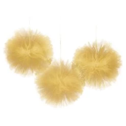 Buy ✨ 12" Gold Fluffy Tulle Hanging Decorations, 3ct. by Amscan 😀
