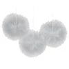 Buy 🤩 12" Silver Fluffy Tulle Hanging Decorations, 3ct. by Amscan 🧨