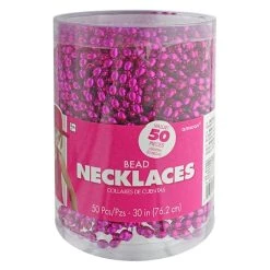 Outlet 🎉 30" Metallic Bead Party Necklaces, 50ct. by Amscan 🌟 -Amscan Sales Shop D616275S 1