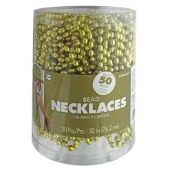 Outlet 🎉 30" Metallic Bead Party Necklaces, 50ct. by Amscan 🌟 -Amscan Sales Shop D616280S 1