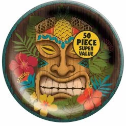Brand new π₯ 8.5'' Vintage Tiki Value Pack Round Plates, 50ct. by Amscan βοΈ