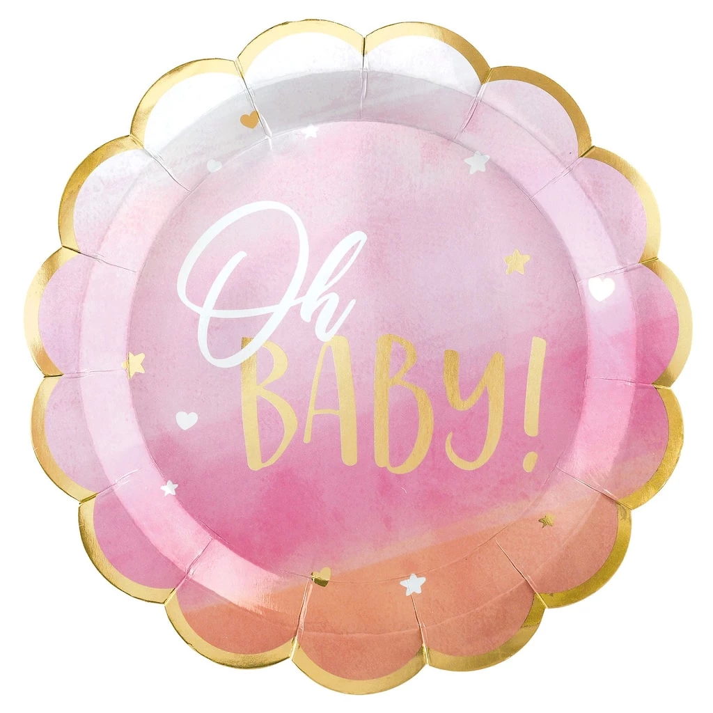 Outlet π 10.5" Light Pink Oh Baby Plates, 8ct. by Amscan π― 1 Outlet π 10.5" Light Pink Oh Baby Plates, 8ct. by Amscan π―