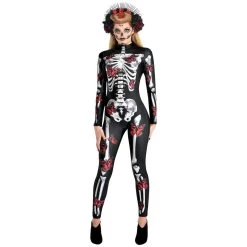 Cheapest 💯 Skeleton Day of the Dead Catsuit Adult Costume by Amscan ✨