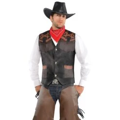 Buy ⌛ Deluxe Cowboy Vest Adult Costume by Amscan 👍