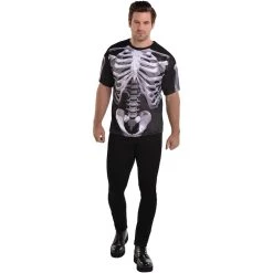 Cheap ✨ Adult Black and Bone Skeleton T-Shirt by Amscan 😀