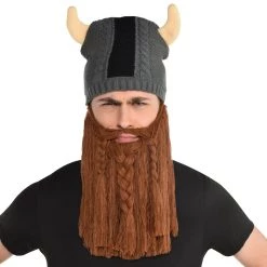 Cheapest 👏 Viking Helmet Beanie with Beard by Amscan 😀