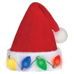 Buy ✔️ Christmas Light-Up Plush Santa Hat by Amscan 😍