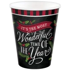 New 🌟 9oz. ❄ Christmas Most Wonderful Time Paper Cups, 54ct. by Amscan 🔔