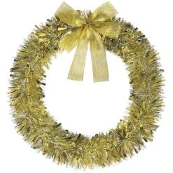 New 🔔 16" Silver and Gold Tinsel 🎄 Christmas Wreath, 3ct. by Amscan 💯